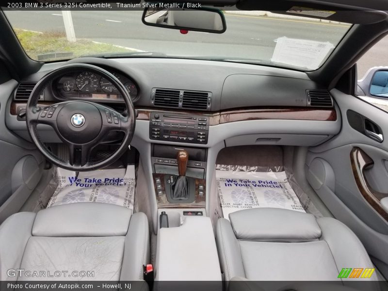 Titanium Silver Metallic / Black 2003 BMW 3 Series 325i Convertible