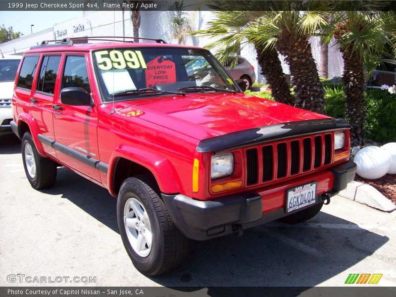 Flame Red / Agate 1999 Jeep Cherokee Sport 4x4
