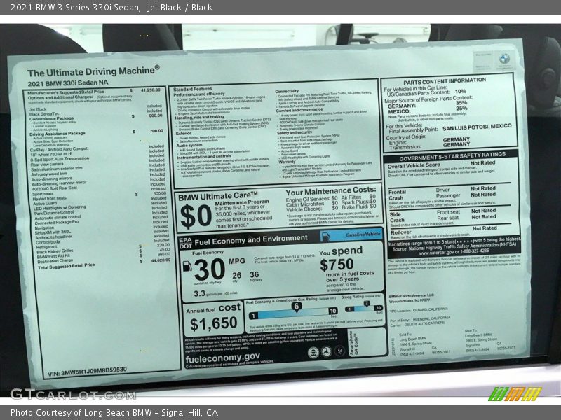 Jet Black / Black 2021 BMW 3 Series 330i Sedan