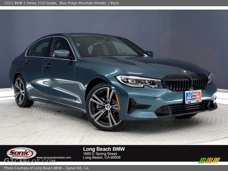 Blue Ridge Mountain Metallic / Black 2021 BMW 3 Series 330i Sedan