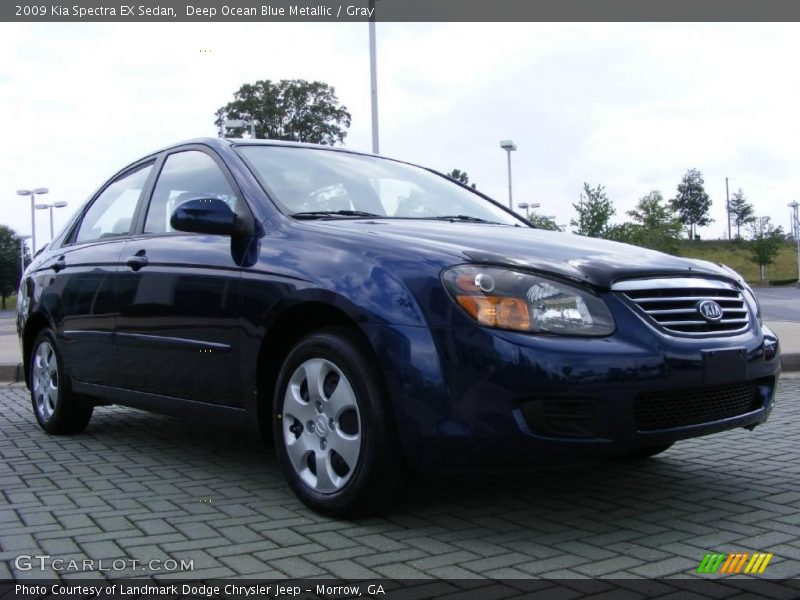 Deep Ocean Blue Metallic / Gray 2009 Kia Spectra EX Sedan