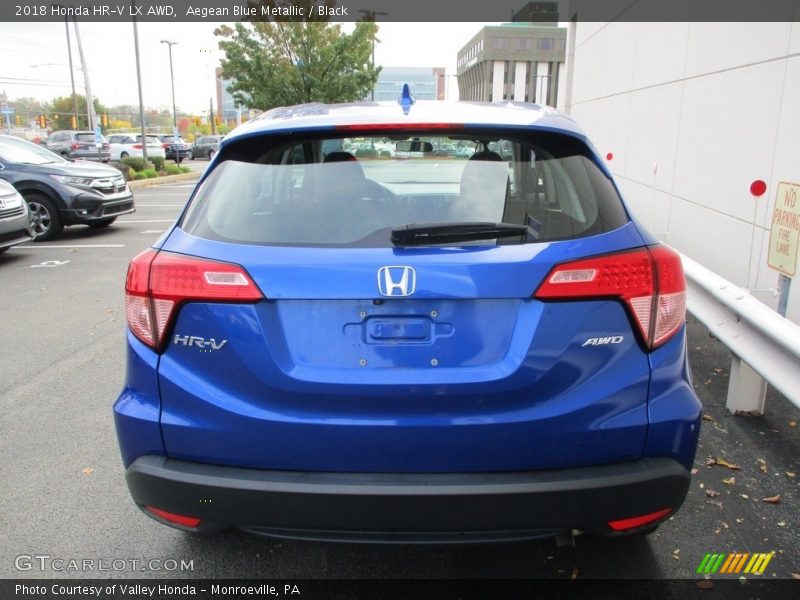 Aegean Blue Metallic / Black 2018 Honda HR-V LX AWD