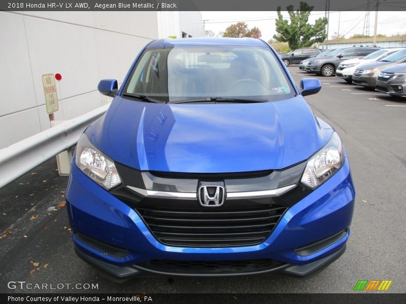 Aegean Blue Metallic / Black 2018 Honda HR-V LX AWD