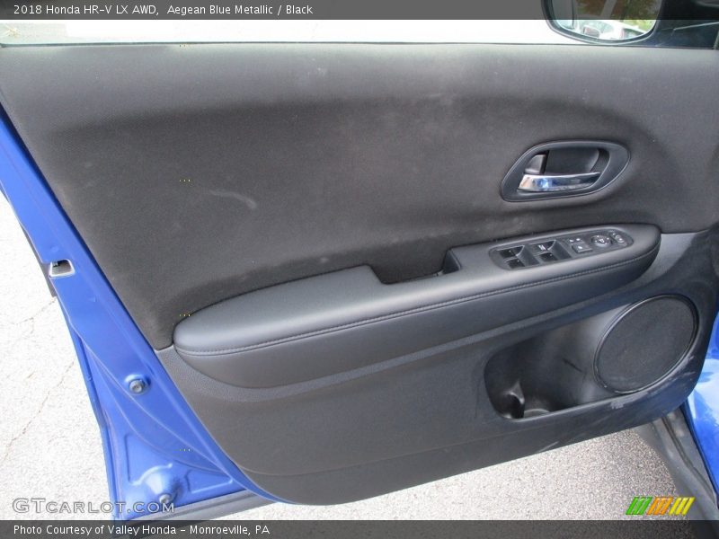 Aegean Blue Metallic / Black 2018 Honda HR-V LX AWD