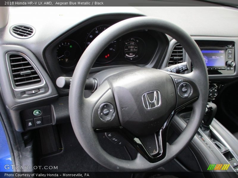 Aegean Blue Metallic / Black 2018 Honda HR-V LX AWD