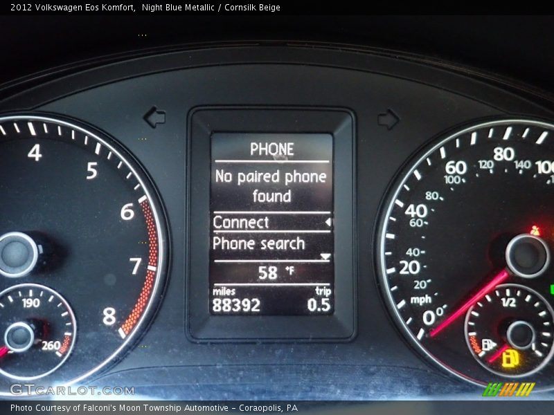 Night Blue Metallic / Cornsilk Beige 2012 Volkswagen Eos Komfort