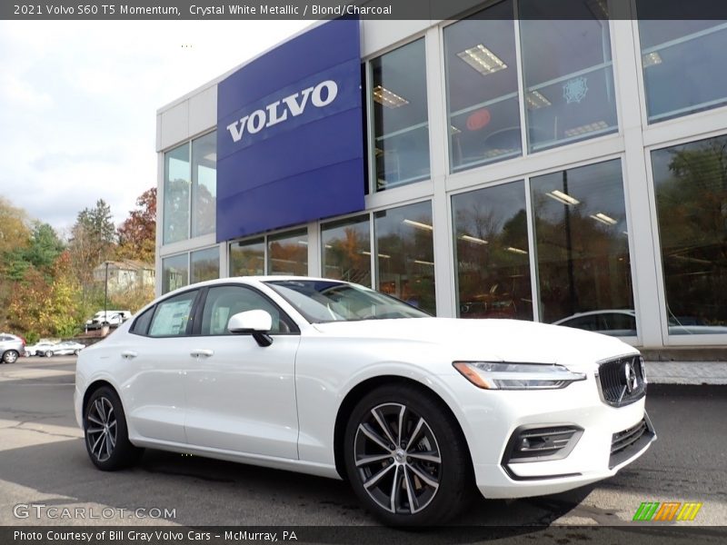 Crystal White Metallic / Blond/Charcoal 2021 Volvo S60 T5 Momentum