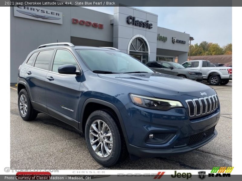 Slate Blue Pearl / Black 2021 Jeep Cherokee Latitude Lux 4x4