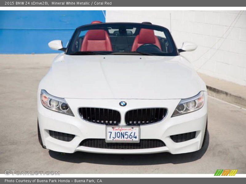 Mineral White Metallic / Coral Red 2015 BMW Z4 sDrive28i