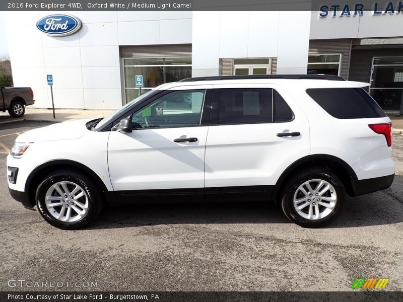 Oxford White / Medium Light Camel 2016 Ford Explorer 4WD