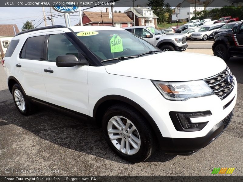 Oxford White / Medium Light Camel 2016 Ford Explorer 4WD