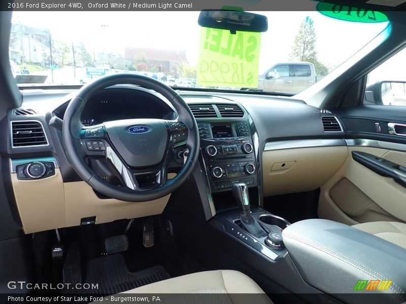 Oxford White / Medium Light Camel 2016 Ford Explorer 4WD