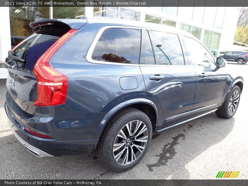 Denim Blue Metallic / Blonde/Charcoal 2021 Volvo XC90 T6 AWD Momentum