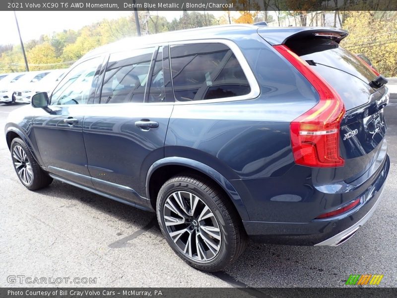 Denim Blue Metallic / Blonde/Charcoal 2021 Volvo XC90 T6 AWD Momentum