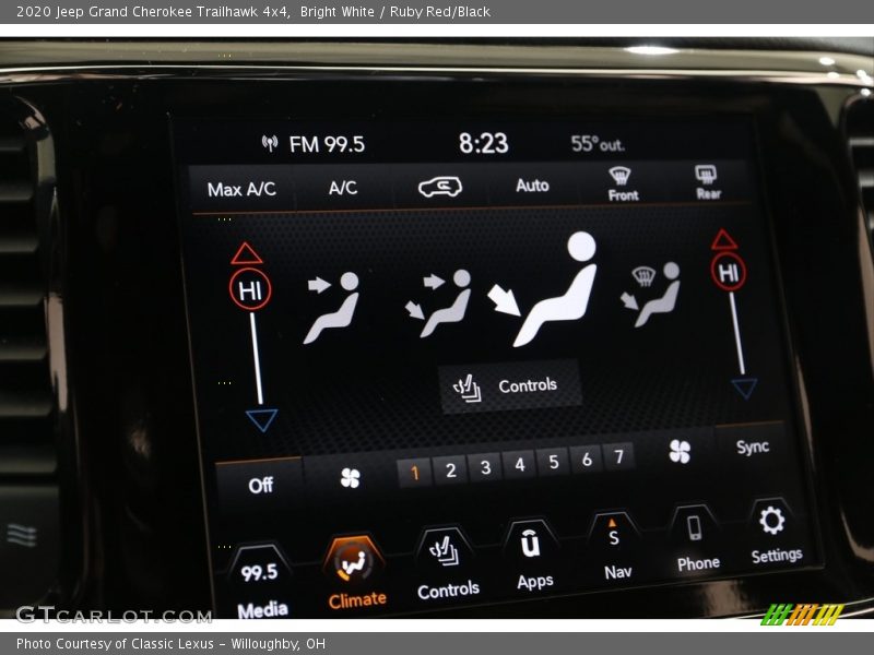 Controls of 2020 Grand Cherokee Trailhawk 4x4