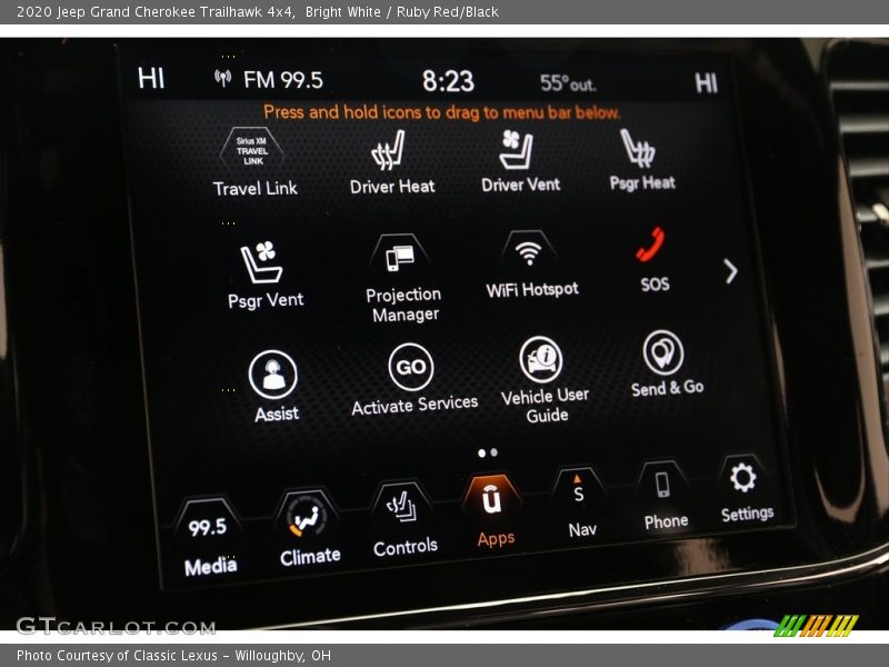 Controls of 2020 Grand Cherokee Trailhawk 4x4