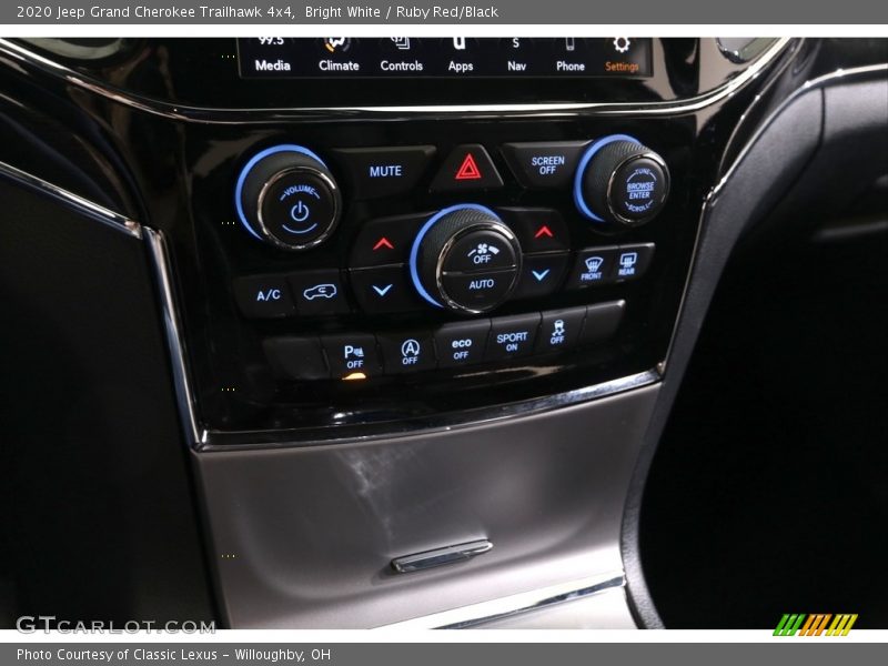 Controls of 2020 Grand Cherokee Trailhawk 4x4