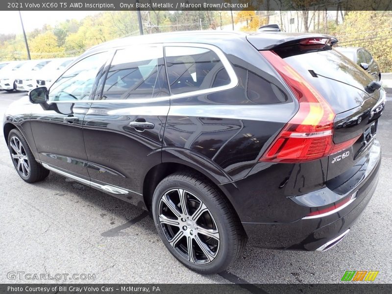 Onyx Black Metallic / Maroon Brown/Charcoal 2021 Volvo XC60 T5 AWD Inscription