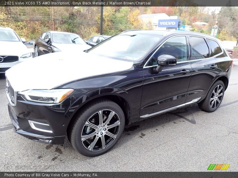 Onyx Black Metallic / Maroon Brown/Charcoal 2021 Volvo XC60 T5 AWD Inscription
