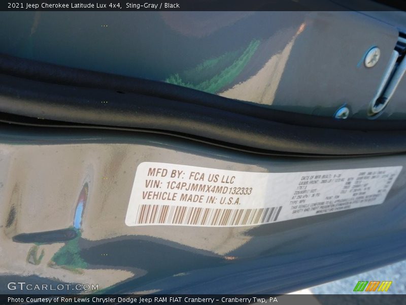 Sting-Gray / Black 2021 Jeep Cherokee Latitude Lux 4x4