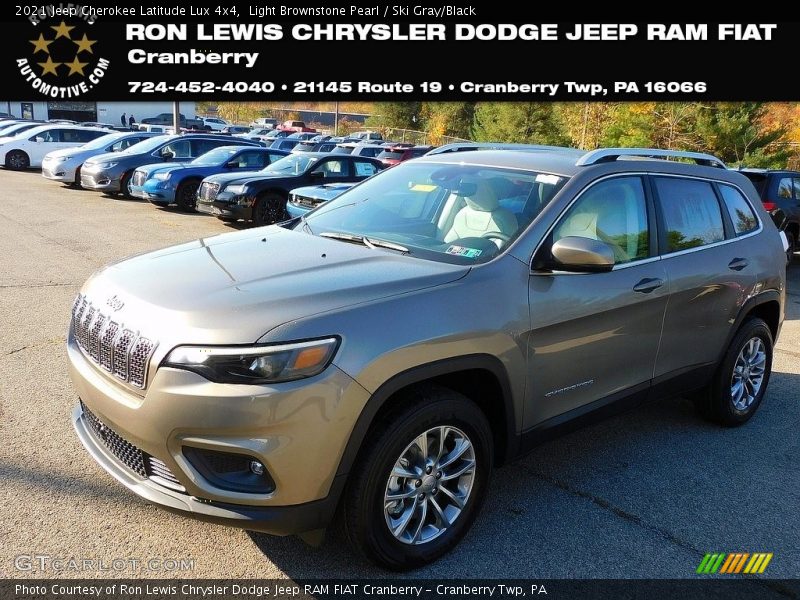 Light Brownstone Pearl / Ski Gray/Black 2021 Jeep Cherokee Latitude Lux 4x4