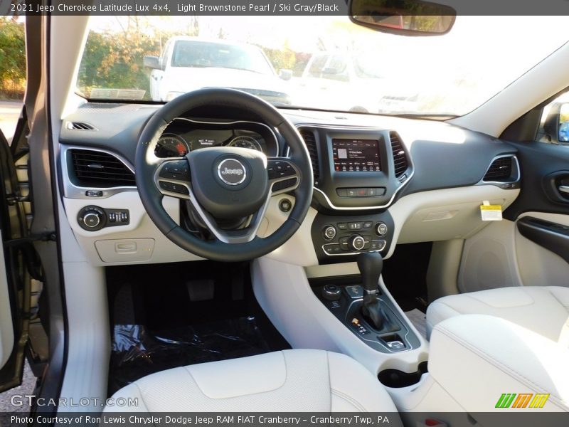 Light Brownstone Pearl / Ski Gray/Black 2021 Jeep Cherokee Latitude Lux 4x4