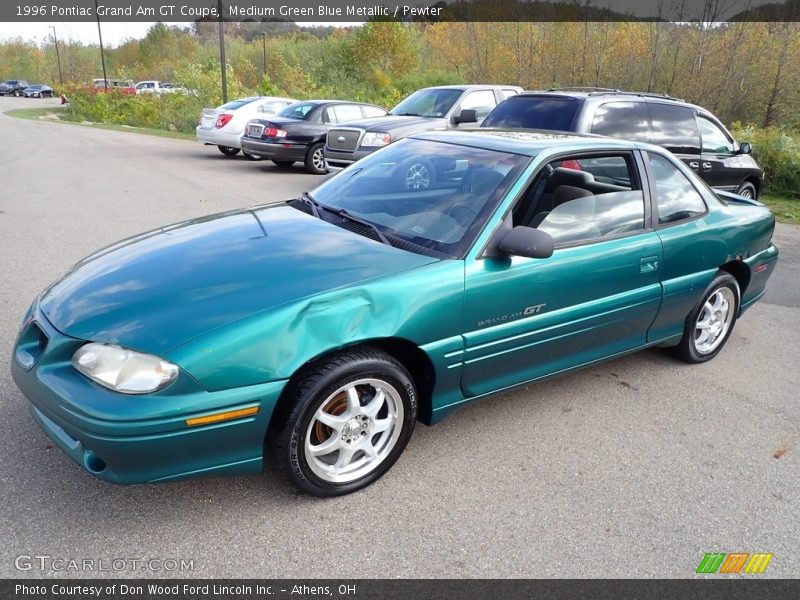 Medium Green Blue Metallic / Pewter 1996 Pontiac Grand Am GT Coupe