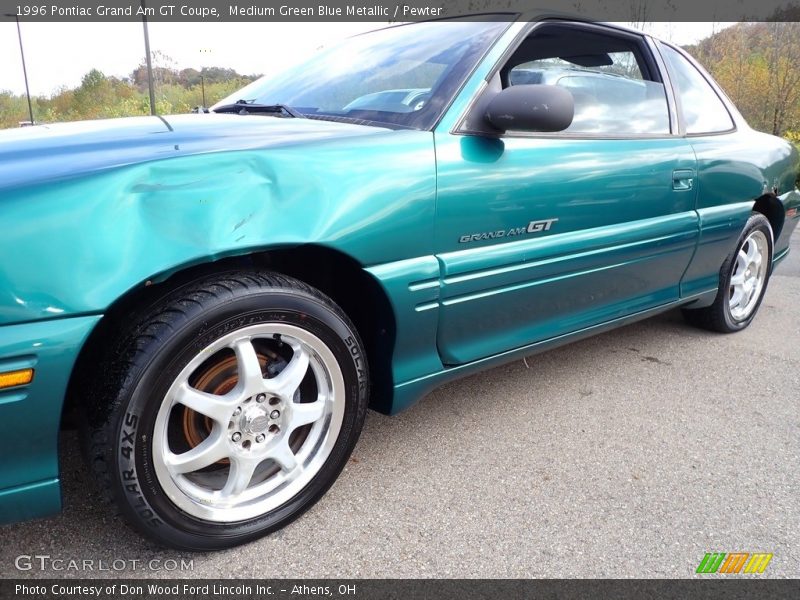 Medium Green Blue Metallic / Pewter 1996 Pontiac Grand Am GT Coupe