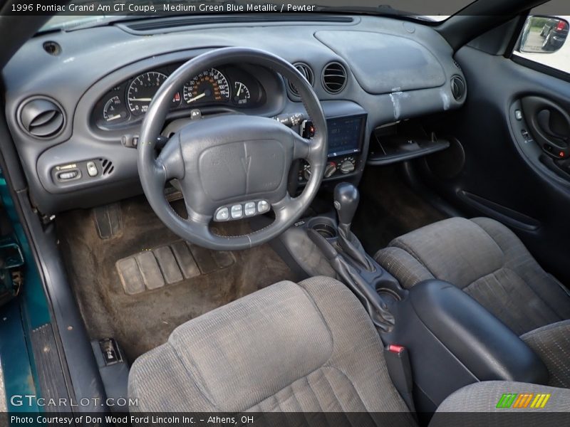 Medium Green Blue Metallic / Pewter 1996 Pontiac Grand Am GT Coupe