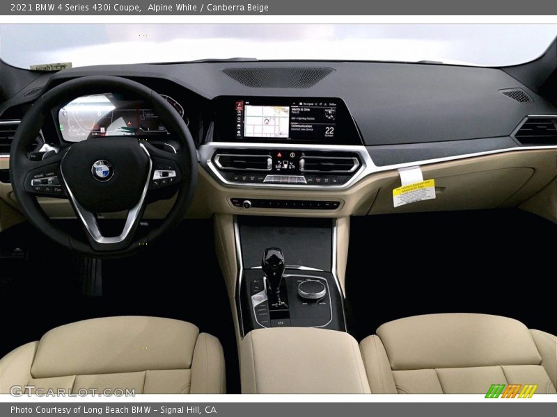Alpine White / Canberra Beige 2021 BMW 4 Series 430i Coupe