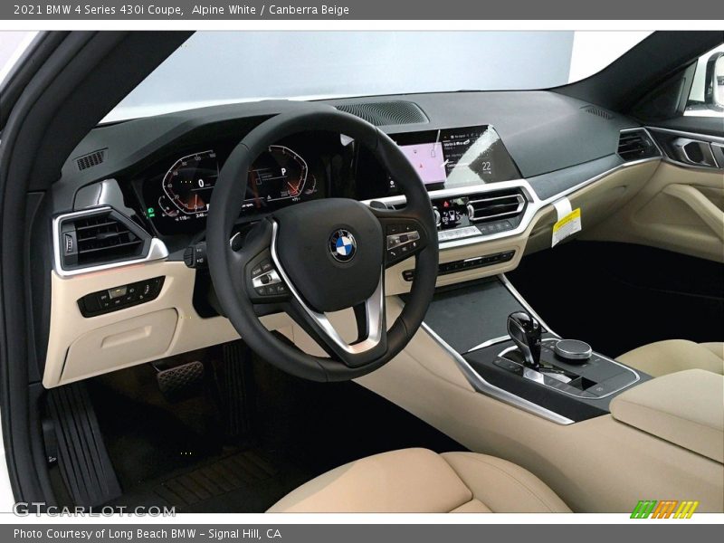 Alpine White / Canberra Beige 2021 BMW 4 Series 430i Coupe