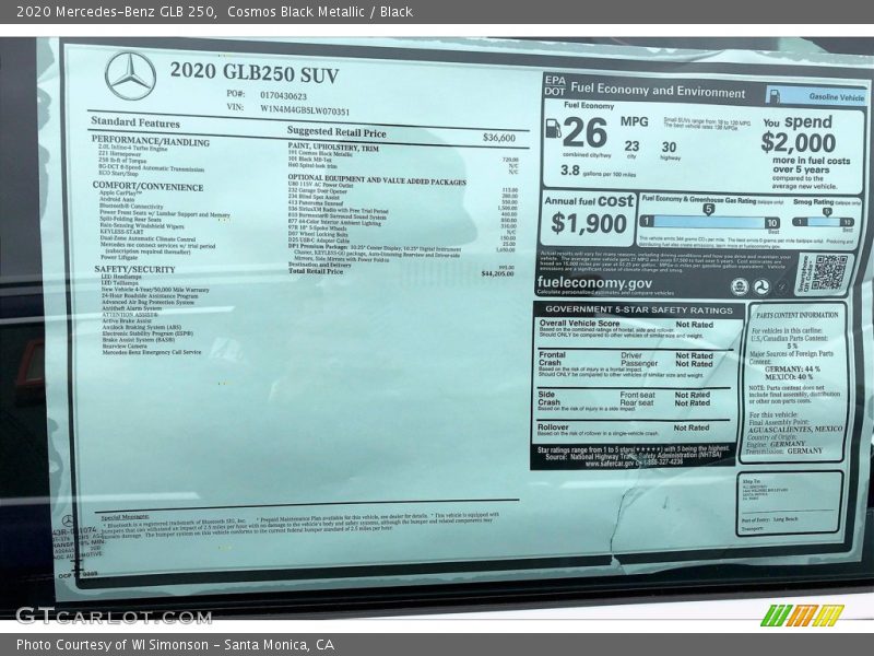 Cosmos Black Metallic / Black 2020 Mercedes-Benz GLB 250