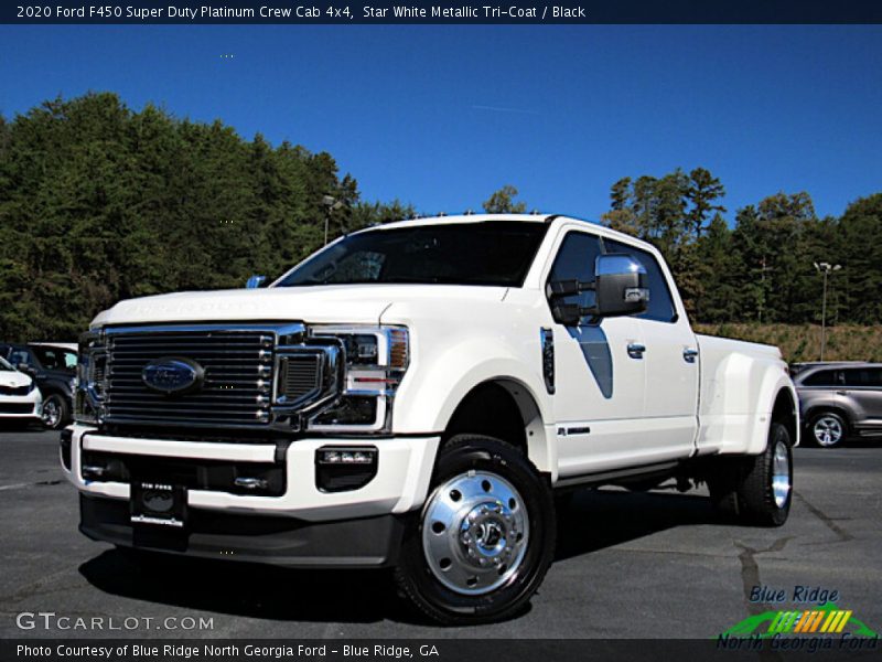 Star White Metallic Tri-Coat / Black 2020 Ford F450 Super Duty Platinum Crew Cab 4x4