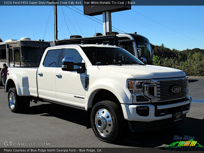 Star White Metallic Tri-Coat / Black 2020 Ford F450 Super Duty Platinum Crew Cab 4x4