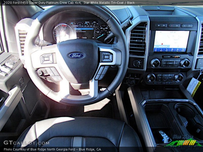 Star White Metallic Tri-Coat / Black 2020 Ford F450 Super Duty Platinum Crew Cab 4x4
