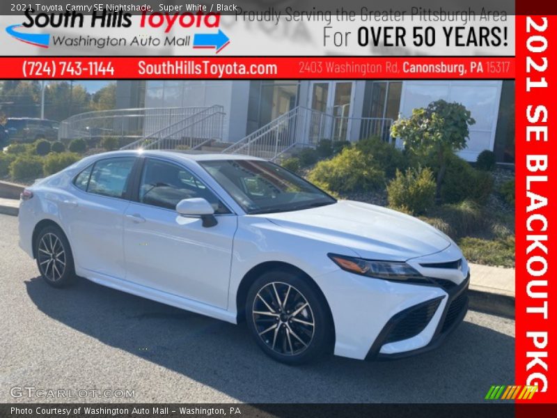 Super White / Black 2021 Toyota Camry SE Nightshade
