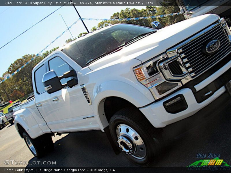 Star White Metallic Tri-Coat / Black 2020 Ford F450 Super Duty Platinum Crew Cab 4x4