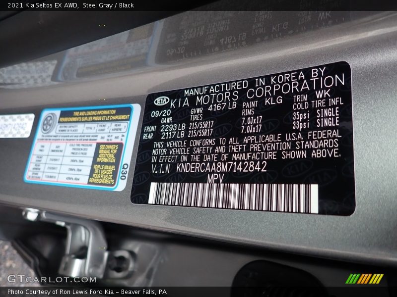 Steel Gray / Black 2021 Kia Seltos EX AWD