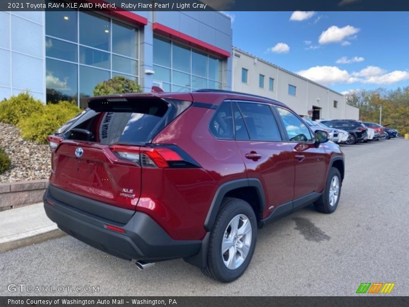 Ruby Flare Pearl / Light Gray 2021 Toyota RAV4 XLE AWD Hybrid