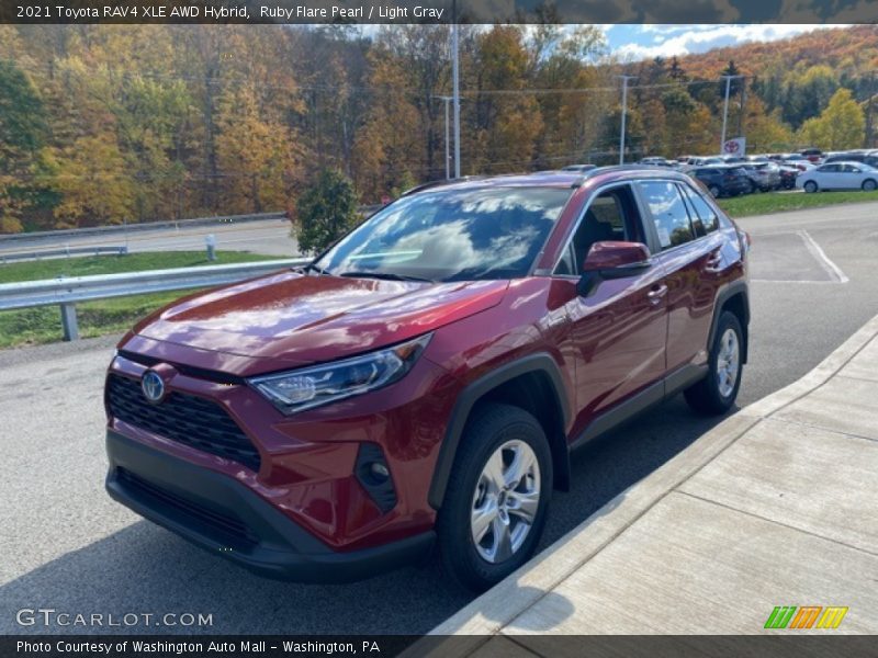 Ruby Flare Pearl / Light Gray 2021 Toyota RAV4 XLE AWD Hybrid