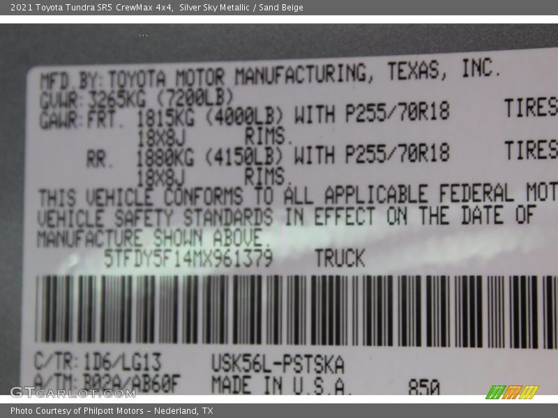 Silver Sky Metallic / Sand Beige 2021 Toyota Tundra SR5 CrewMax 4x4