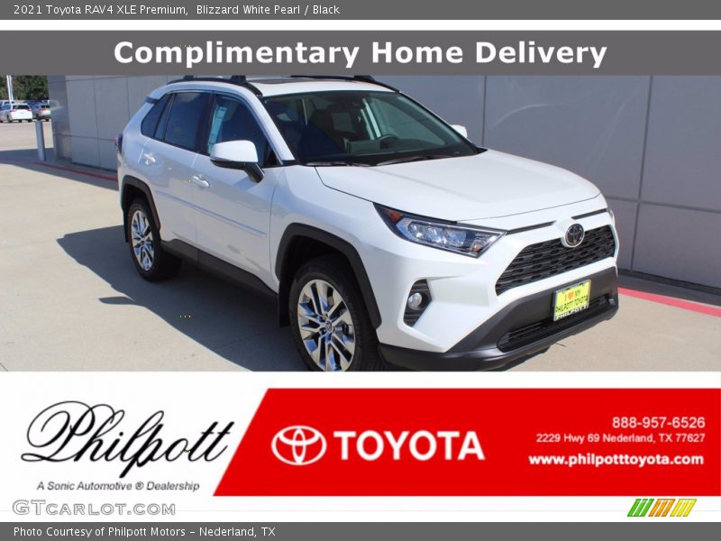 Blizzard White Pearl / Black 2021 Toyota RAV4 XLE Premium