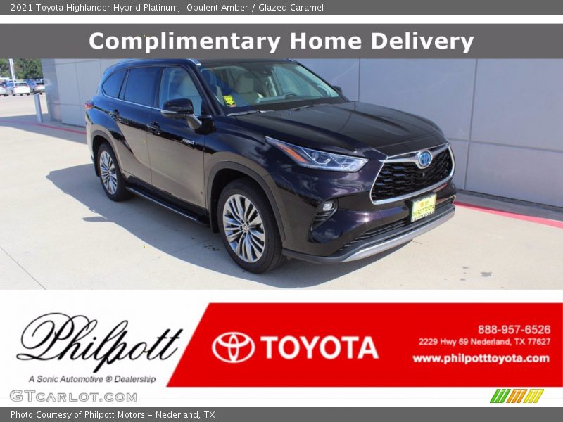 Opulent Amber / Glazed Caramel 2021 Toyota Highlander Hybrid Platinum