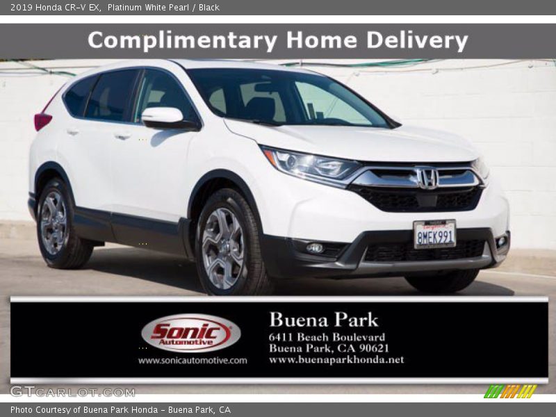Platinum White Pearl / Black 2019 Honda CR-V EX