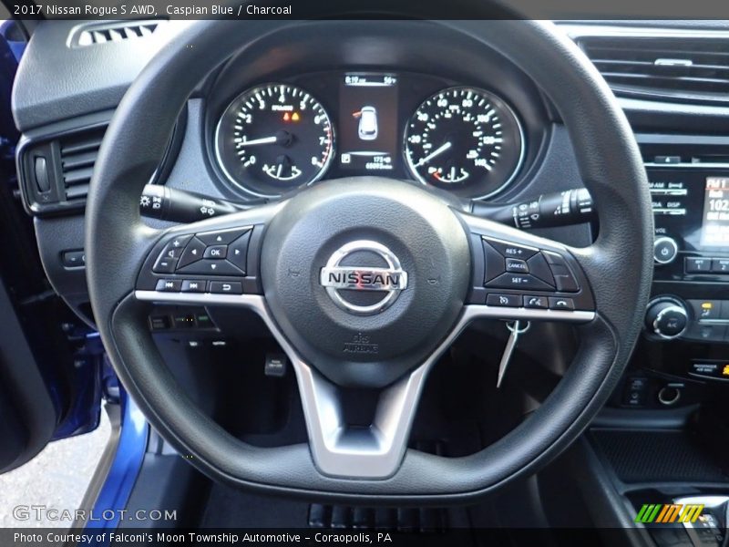 Caspian Blue / Charcoal 2017 Nissan Rogue S AWD