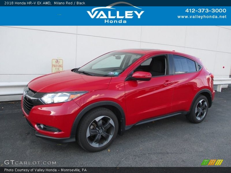 Milano Red / Black 2018 Honda HR-V EX AWD