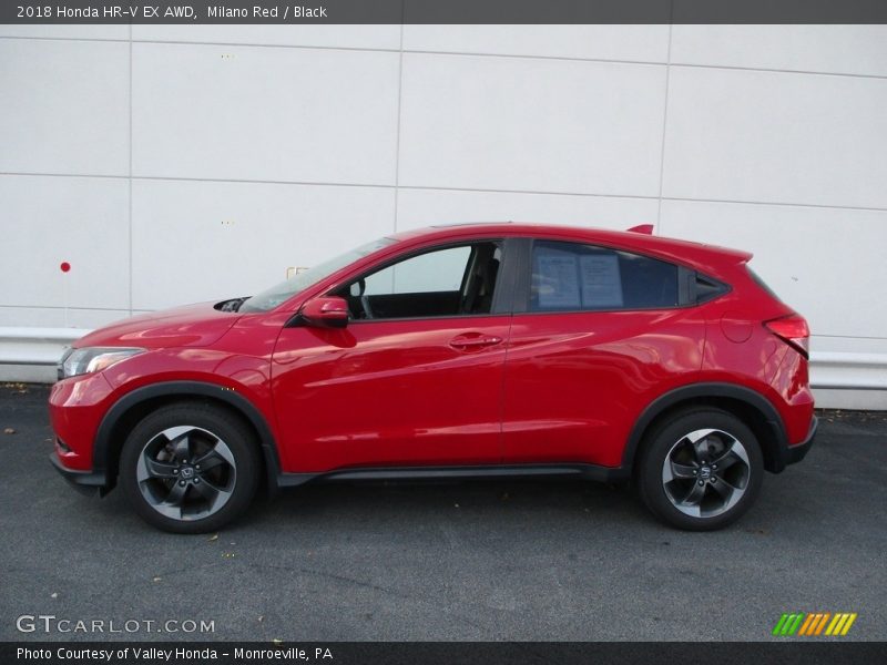 Milano Red / Black 2018 Honda HR-V EX AWD
