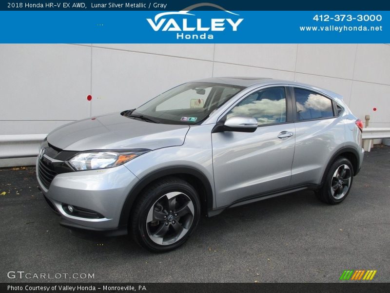 Lunar Silver Metallic / Gray 2018 Honda HR-V EX AWD
