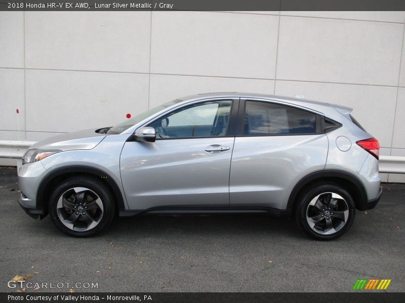 Lunar Silver Metallic / Gray 2018 Honda HR-V EX AWD