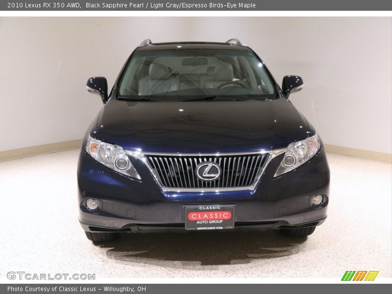 Black Sapphire Pearl / Light Gray/Espresso Birds-Eye Maple 2010 Lexus RX 350 AWD